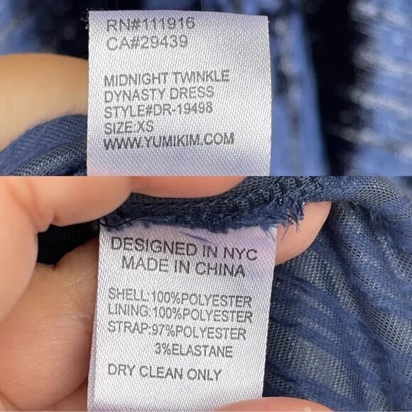 YUMI KIM DYNASTY VELVET DRESS MIDNIGHT TWINKLE XS - Picture 16 of 16